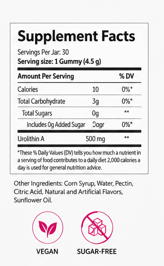 Daily Chew Urolithin A Gummies 500mg — Cellular Energy & Longevity Support